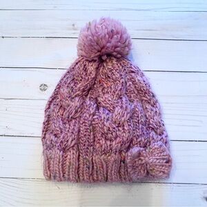 Girls WONDER NATION cable knit Pom Pom hat One Size